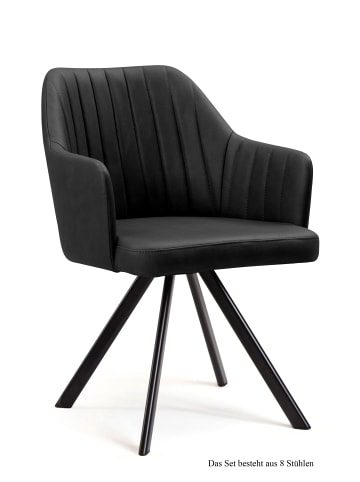 58 aufm Kessel ARMLEHNSTUHL (8er-Set) Delia 58x81x60 Schwarz/Anthrazit