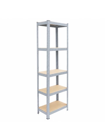 relaxdays Schwerlastregal in Grau/ Braun - (B)50 x (H)180 x (T)30 cm