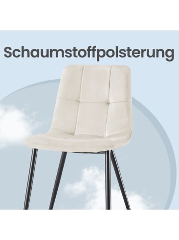 VASAGLE 4er-Set:Esszimmerstuhl Tyra in Beige - (B)52 x (H)83 x (T)43 cm