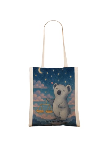Mr. & Mrs. Panda Jutebeutel Waage Astrologie Design ohne Spruch in Weiß