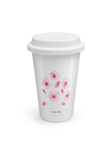 Mr. & Mrs. Panda To Go Becher Kirschlüten Meer ohne Spruch in Weiß