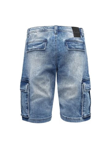 Humy Bermuda Jeans Shorts mit Cargo und Denim Design A&S in Blau