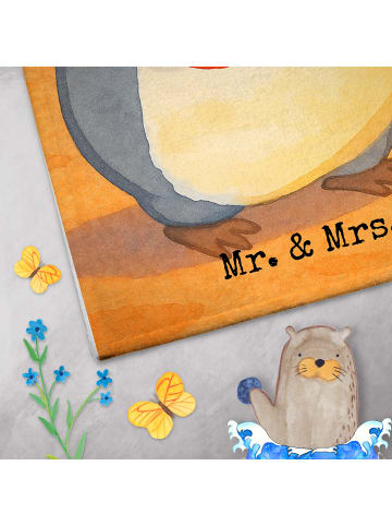 Mr. & Mrs. Panda Gästehandtuch Pinguin Pommes Design ohne Spruch in Weiß