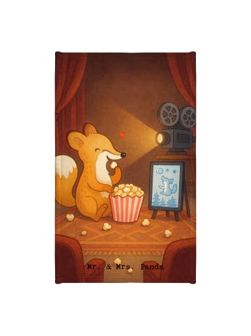 Mr. & Mrs. Panda Gästehandtuch Fuchs Filme gucken Design ohne Sp... in Weiß