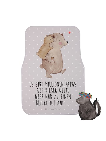 Mr. & Mrs. Panda Fußmatte Fürs Auto Papa Bär mit Spruch in Grau Pastell