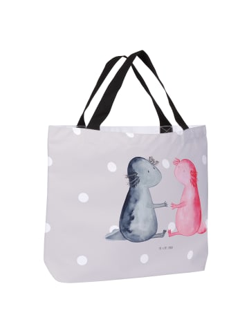 Mr. & Mrs. Panda Totebag Axolotl Liebe ohne Spruch in Grau Pastell