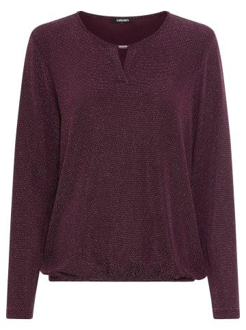 Olsen Langarmshirt Clara in aubergine silber - 0001