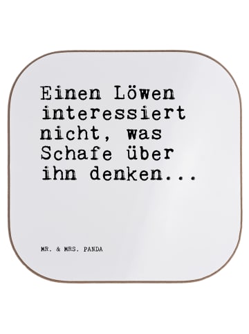 Mr. & Mrs. Panda Untersetzer für Gläser Einen Löwen interessiert... in Weiß