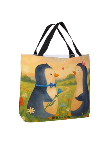 Mr. & Mrs. Panda Shopper Tasche Pinguin Pärchen Design ohne Spruch in Weiß