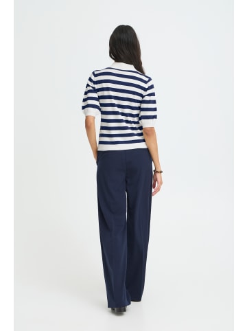 b. young Strickpullover kurzarm BYMMORLA Tight fit in MEDIEVAL BLUE STRIPE