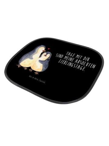 Mr. & Mrs. Panda Auto Sonnenblende Pinguin umarmen mit Spruch in Schwarz