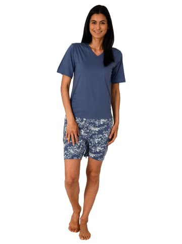 NORMANN kurzarm Pflegeoverall Demenz Eteiler Reissverschluss - 80203 in blau