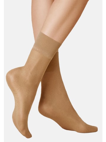 Kunert Feinsöckchen Satin Look 20 druckfreier Bund in Cashmere