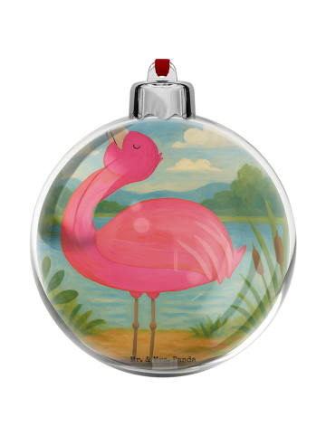 Mr. & Mrs. Panda Weihnachtskugel Kunststoff Flamingo Stolz Desig... in Weiß