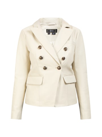 faina Lederblazer in Wollweiss