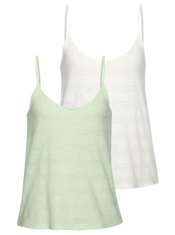 Vivance Spaghettitop in lime, weiß