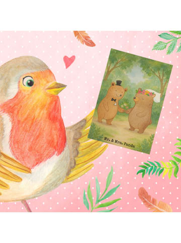 Mr. & Mrs. Panda Beileidskarte Bären Heirat Design ohne Spruch in Weiß