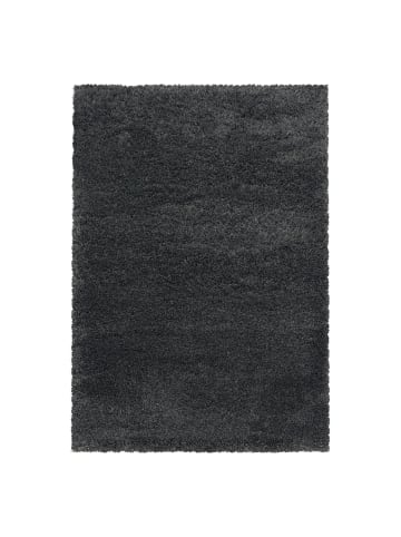 KADIMA DESIGN Teppich Hochflor Shaggy Uni Style Polypropylen Wohnzimmer in Grau