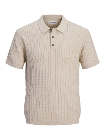 Jack & Jones Gestricktes Polo in Oatmeal