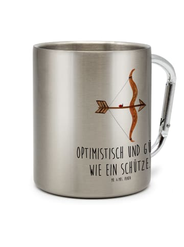 Mr. & Mrs. Panda thermotasse Sternzeichen Schütze mit Spruch in Silber