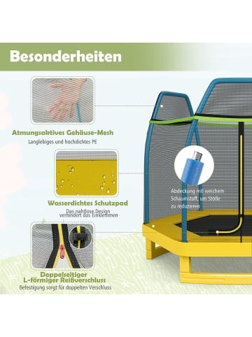 COSTWAY Trampolin ab 3 Jahre in Gelb