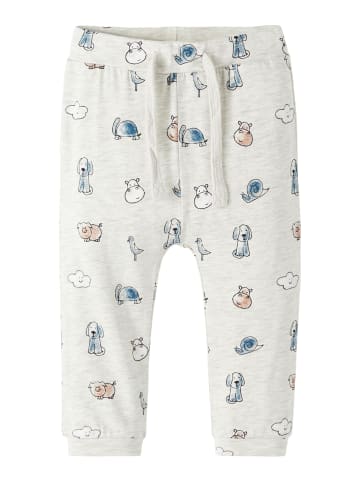 name it Baby Sweatpants mit Tierdruck Light Grey Melange 86
