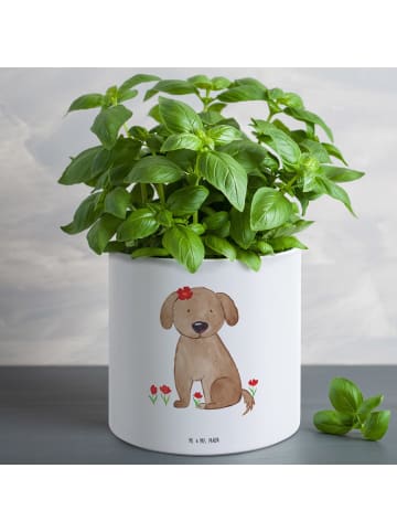 Mr. & Mrs. Panda Keramik Blumentopf Hund Dame ohne Spruch in Weiß