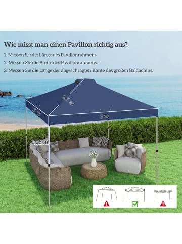Outsunny Ersatzdach,300L x 300B x 25H cm,Blau