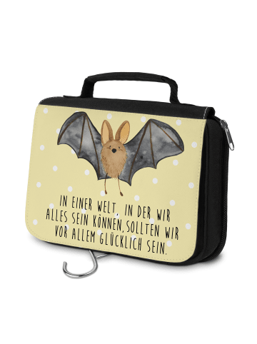 Mr. & Mrs. Panda Wash Bag Fledermaus Flügel mit Spruch in Gelb Pastell