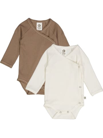 müsli Langarmbody 2er-Pack in cream/Walnut