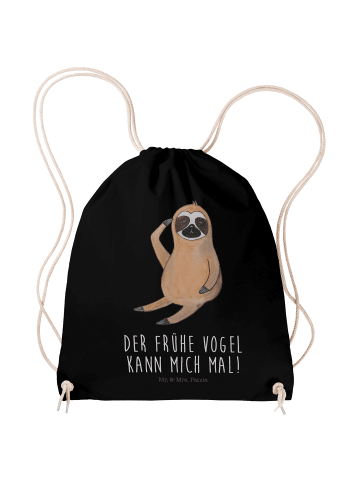 Mr. & Mrs. Panda Sportbeutel Faultier Vogel mit Spruch in Schwarz