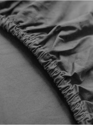 Erlich Textil  Cotton Select Spannbettlaken aus Bio-Baumwolle - Fadendichte 200 in dunkelgrau