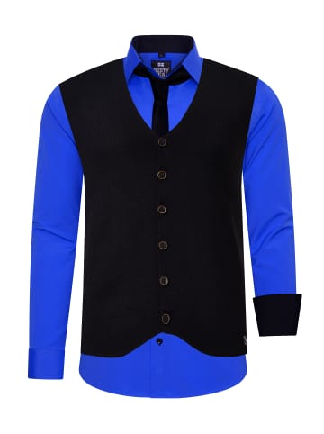 Rusty Neal Hemd mit Weste und Krawatte 3er Set in Sax