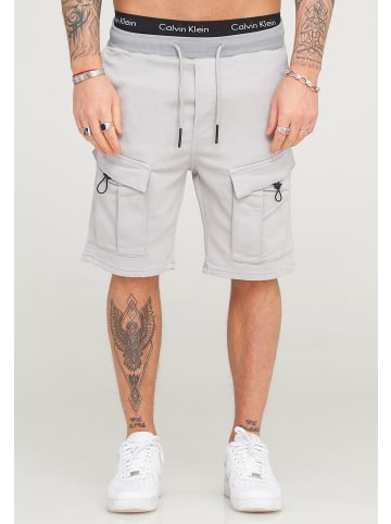 behype Cargoshorts - Kurze Hose für Herren im Regular-Fit in Hellgrau