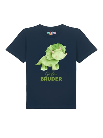 wat? Apparel T-Shirt Dinosaurier 01 Großer Bruder in Dunkelblau