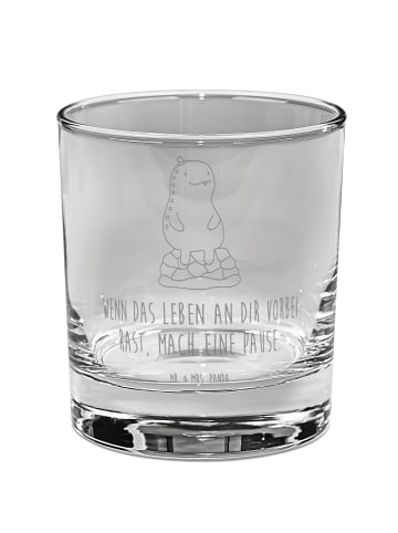 Mr. & Mrs. Panda Longdrinkglas Schildkröte Pause mit Spruch in Transparent