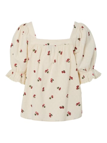 Pieces Bluse mit kurzen Ärmeln in Cloud Cream