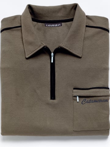 WITT WEIDEN Langarm-Poloshirt in schilf