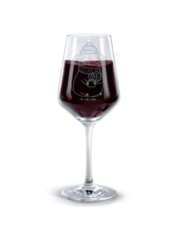 Mr. & Mrs. Panda Weinglas graviert Schwein Glühwein ohne Spruch in Transparent