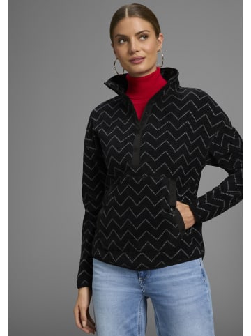 Polarino Fleecepullover in schwarz-grau