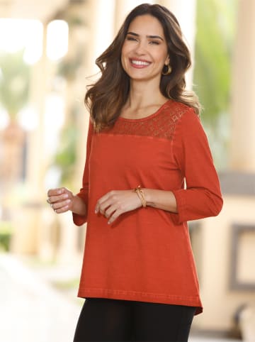 Sieh an! 3/4-Arm-Shirt in rostrot