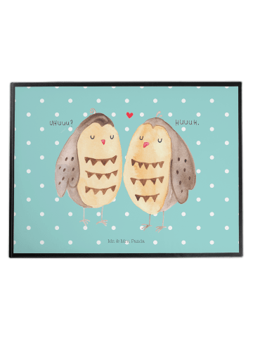 Mr. & Mrs. Panda schreibtischmatte Eulen Liebe ohne Spruch in Türkis Pastell