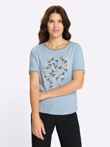 Sieh an! Kurzarm-Shirt in hellblau-camel