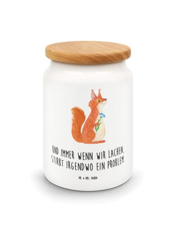 Mr. & Mrs. Panda Keksdose Eichhörnchen Blume mit Spruch in Weiß