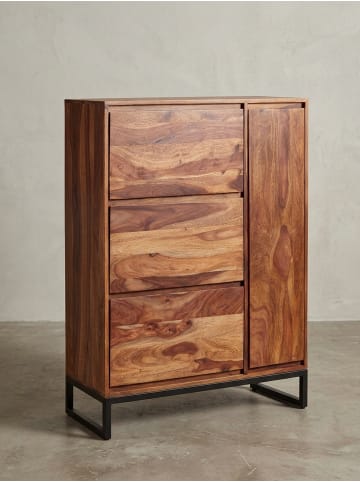 KADIMA DESIGN Schuhschrank Sheesham Massivholz, 88x40x120 cm, Stilvolles Design
