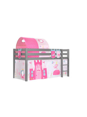 58 aufm Kessel KINDERBETT Karolina 210x114x106 Massivholz Grau Textilset Princess 4