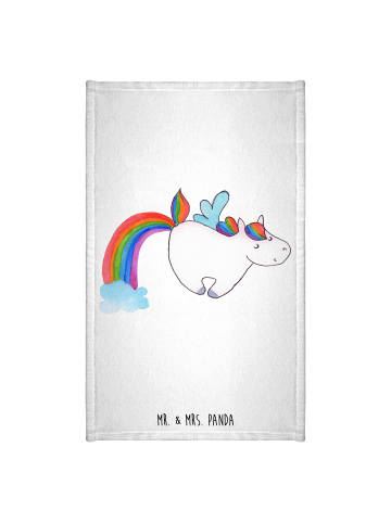 Mr. & Mrs. Panda Gästehandtuch Einhorn Fliegendes Pferd ohne Spruch in Weiß