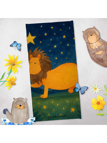 Mr. & Mrs. Panda Badetuch Sternzeichen Löwe Design ohne Spruch in Weiß