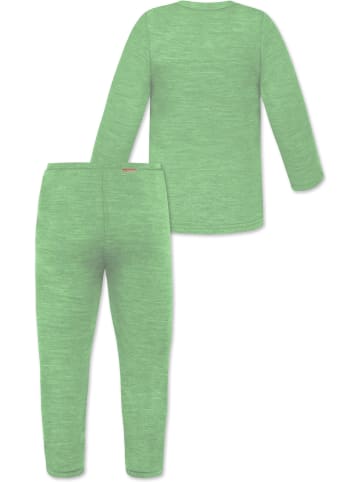 Normani Outdoor Sports Baby Merino Set Wollpullover und Unterhose in Grün