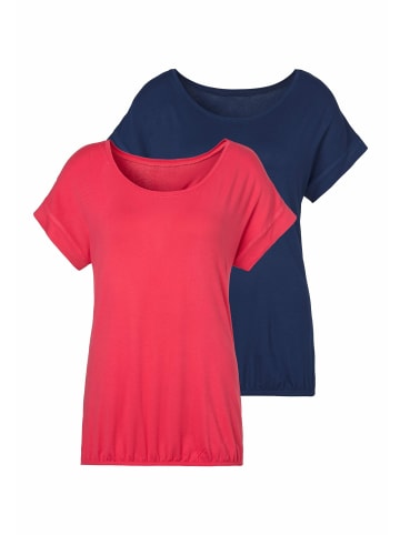 Vivance by Lascana Kurzarmshirt in koralle, navy